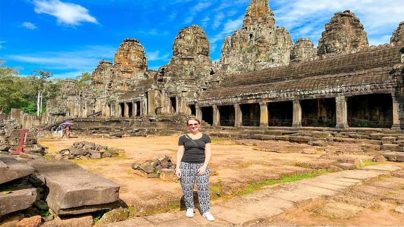 Angkor Wat Sunset In Private and Small-In-Group - Angkor Thom walls: Bayon faces and the feeling of scale