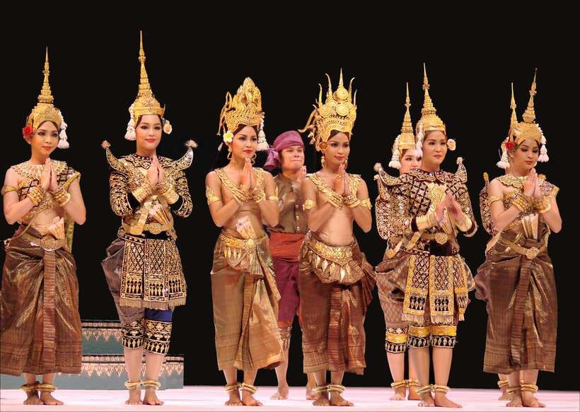 Apsara Dance Show with Dinner by Tuk-Tuk Roundtrip Transfer - The Curving Stone Stage, Water, and the Five Dances You’ll See