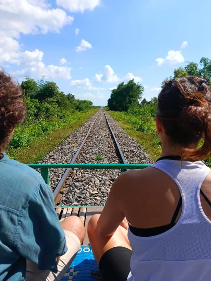 Battambang family tuktuk tour BambooTrain/Wat Banan/Bat cave - Phnon Sampeau Temple and the Khmer Rouge killing caves
