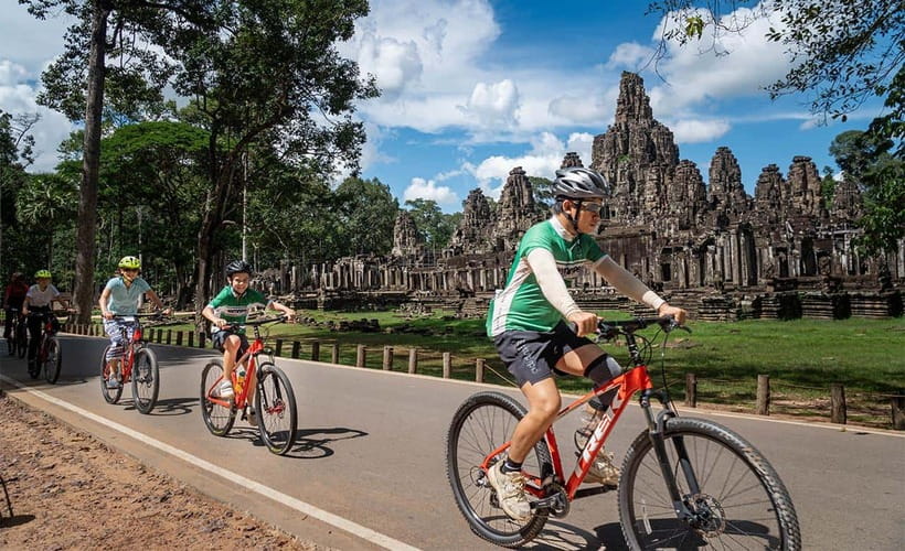 Cycle Angkor Backroad Bike Tour / E-Bike or Tuk Tuk - Cycling Between Angkor Thom Gates and Jungle Paths