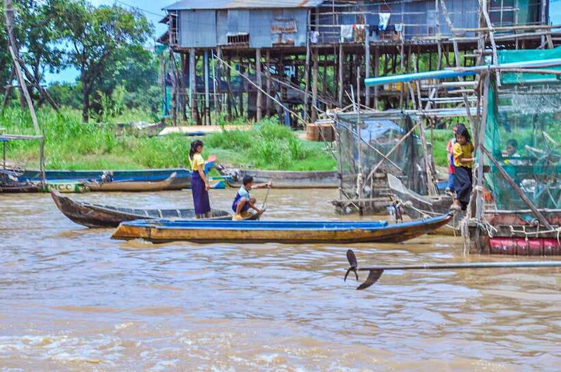 Floating Village Sunset boat Vespa Tour / Tuk Tuk Available - Sunset From the Top Deck: Cold Drinks and the Best Light