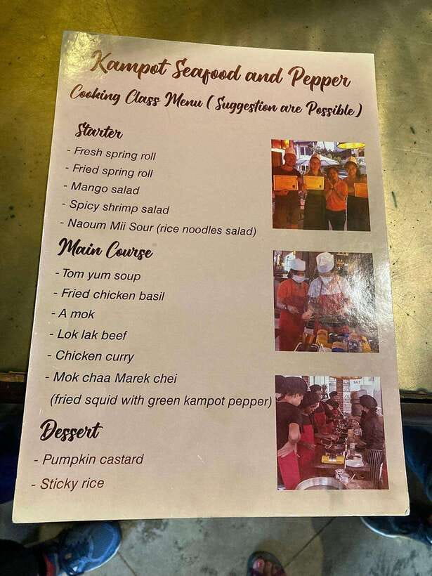 Khmer Food Culture Cooking Class in Kampot - Choosing your Khmer menu: starter, main, dessert