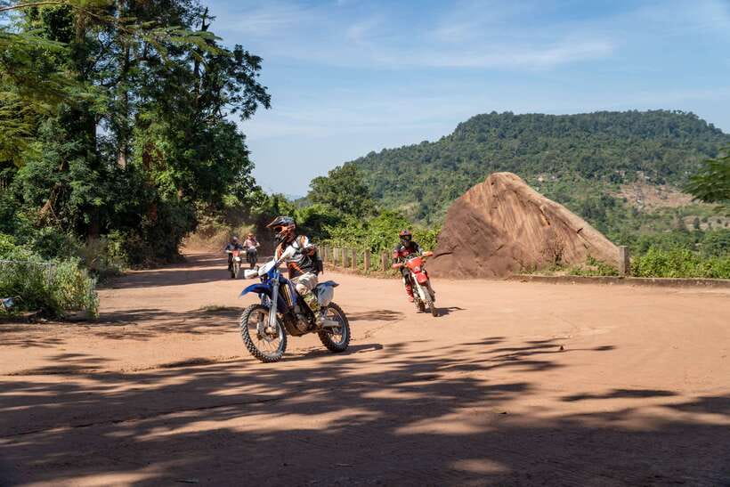 Krong Siem Reap: Kulen Mountain Trails Dirt Bike Adventure - Lunch and the waterfall swim: your recovery window