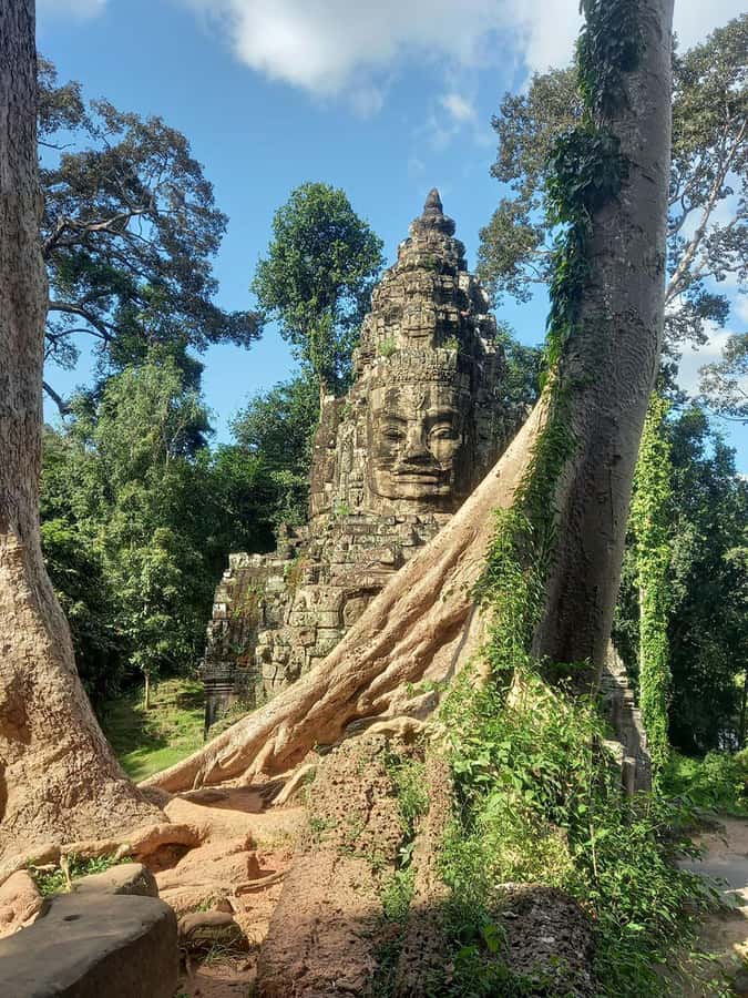 Shared day tour with Spanish-speaking guide at Angkor Temple. - Angkor Thom’s South Gate: the entrance is a whole show