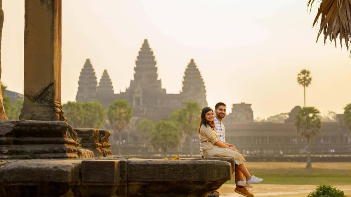 Siem Reap Temple Tour 2-Day with Sunrise/Sunset - Day 1: Ta Prohm with Tuk Tuk, then Angkor Wat, then Angkor Thom’s big faces