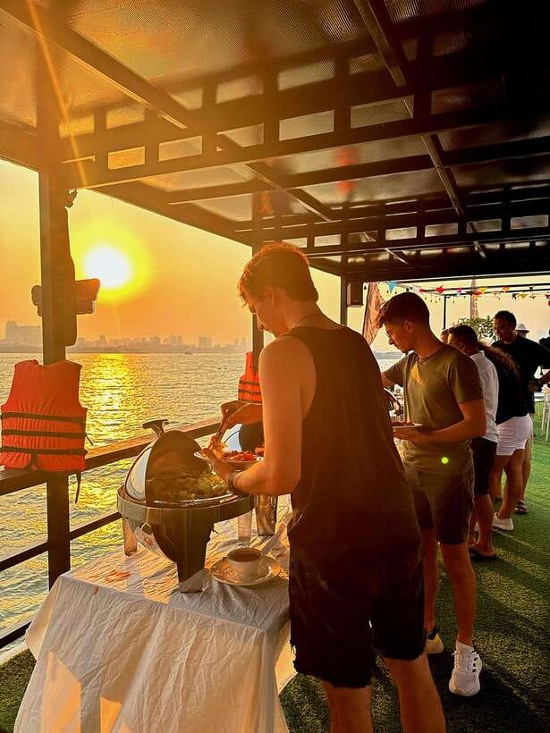 Sunset Cruise-Unlimited Beers-Sodas-BBQ buffet-Fruit platter - The BBQ buffet and fruit platter: good value, but watch the details